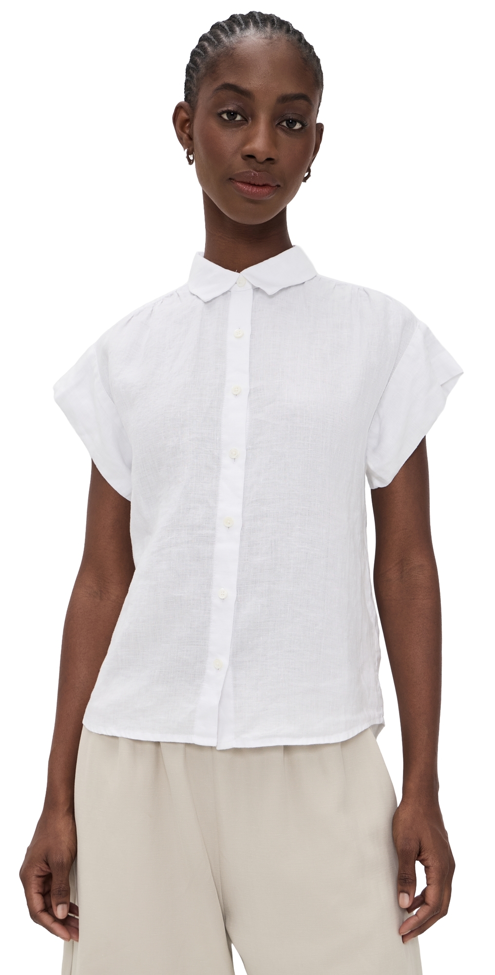 Marlee Shirt In Linen Ivory
