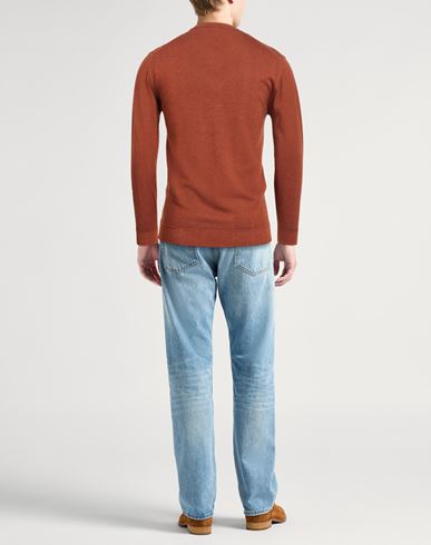 Daniele Fiesoli Man Sweater Rust Size L Merino Wool