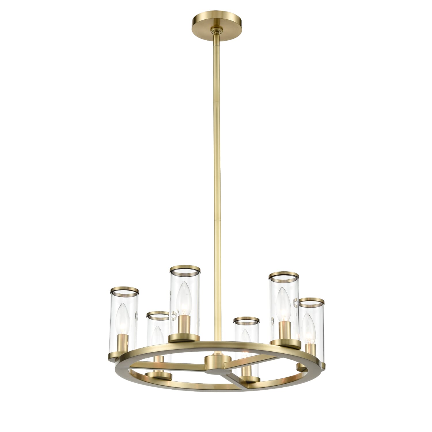 Alora Revolve 6-Light Chandelier tural Brass And Clear Glass - CH309006NBCG
