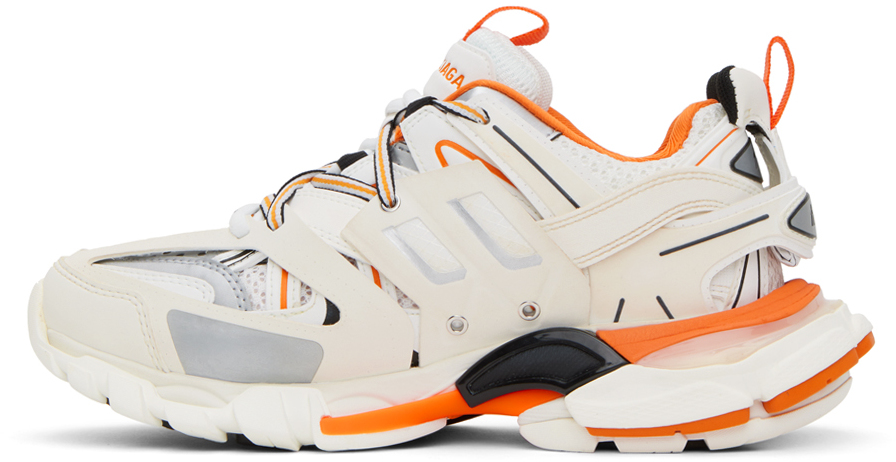Orange and White Track Sneakers
