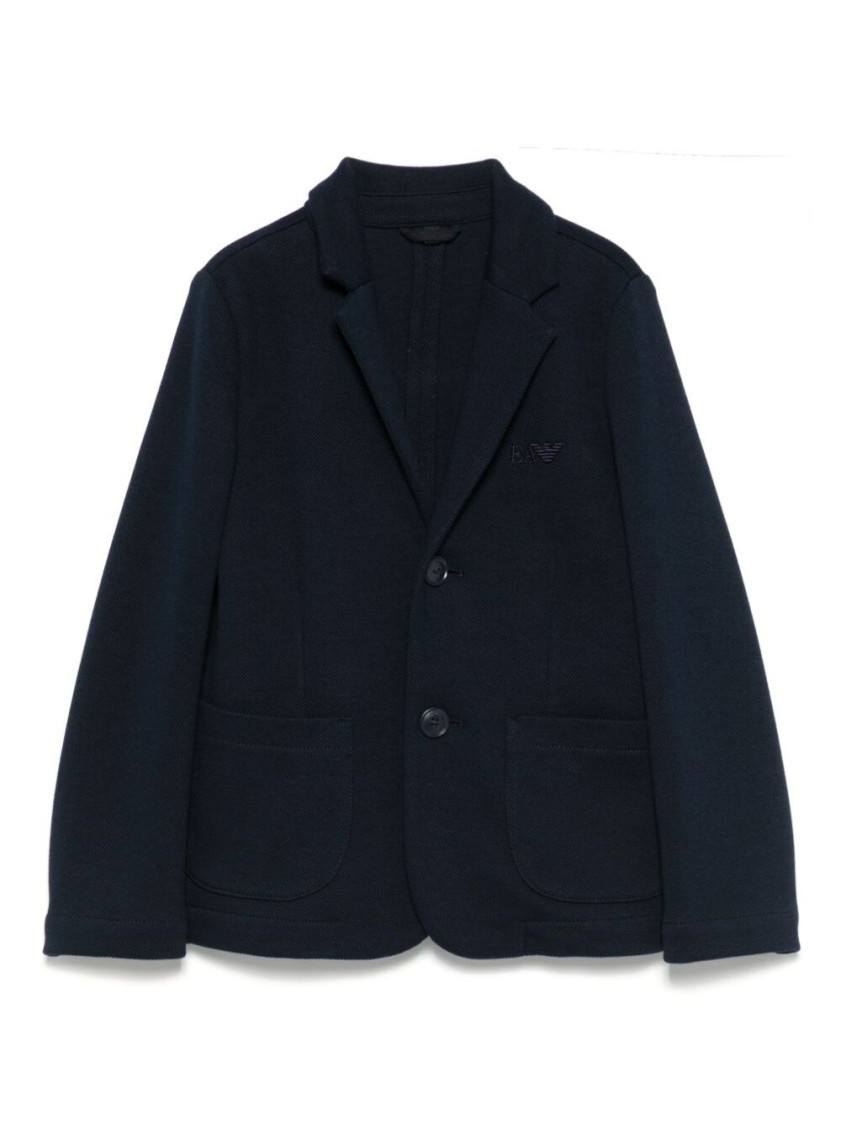 Boys Navy Blue Logo Blazer