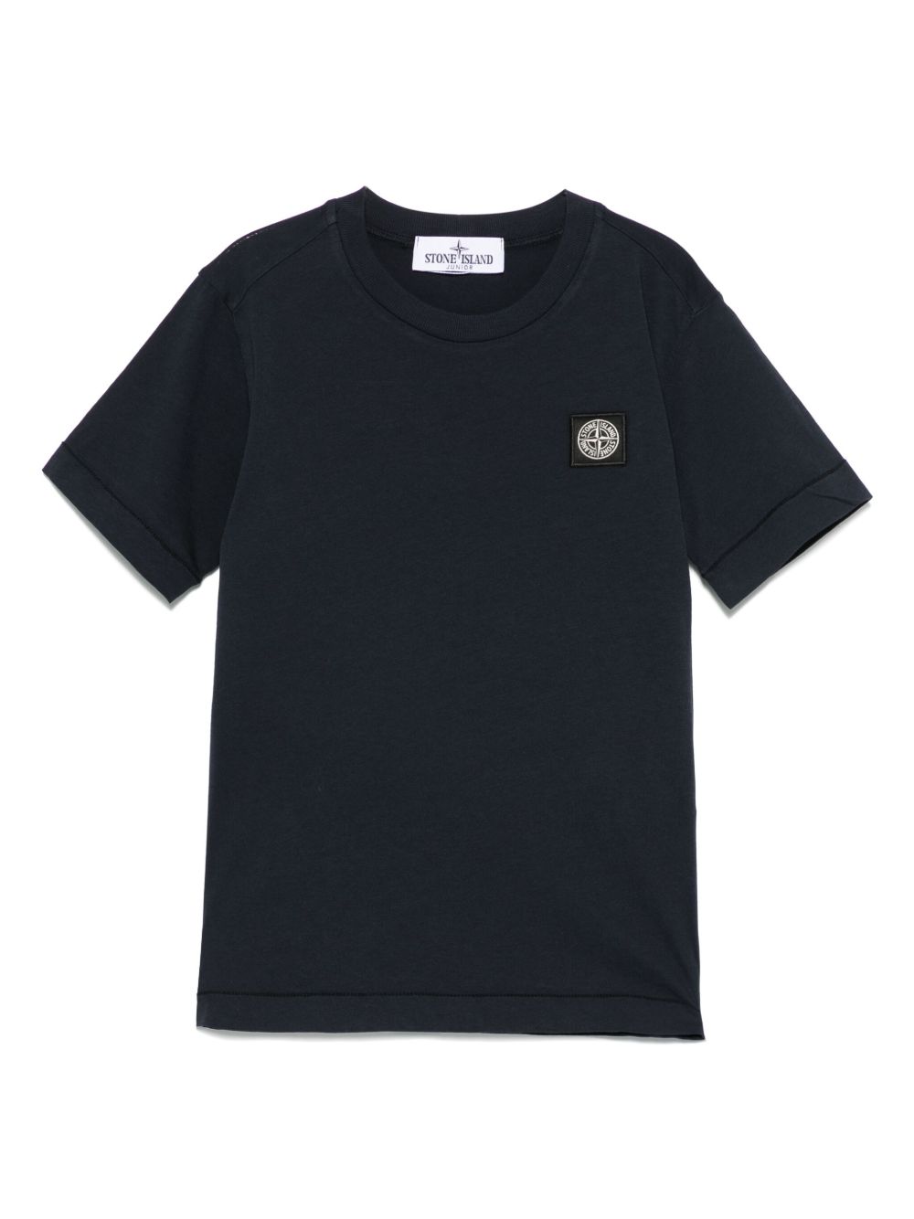 Logo Patch Cotton T-Shirt — Navy
