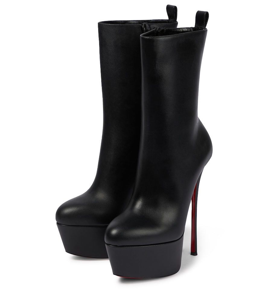 Leather platform boots