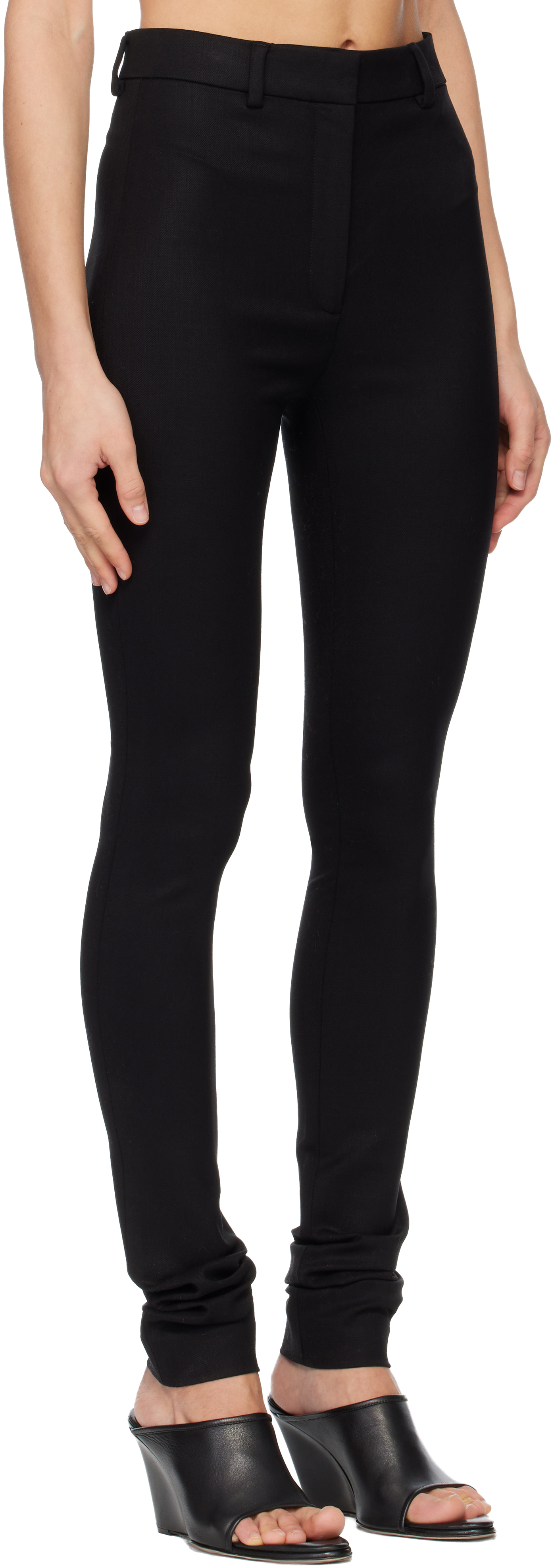 Black Wool Leggings