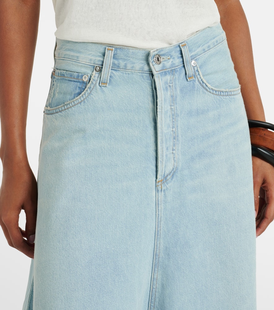 Odin mid-rise denim maxi skirt