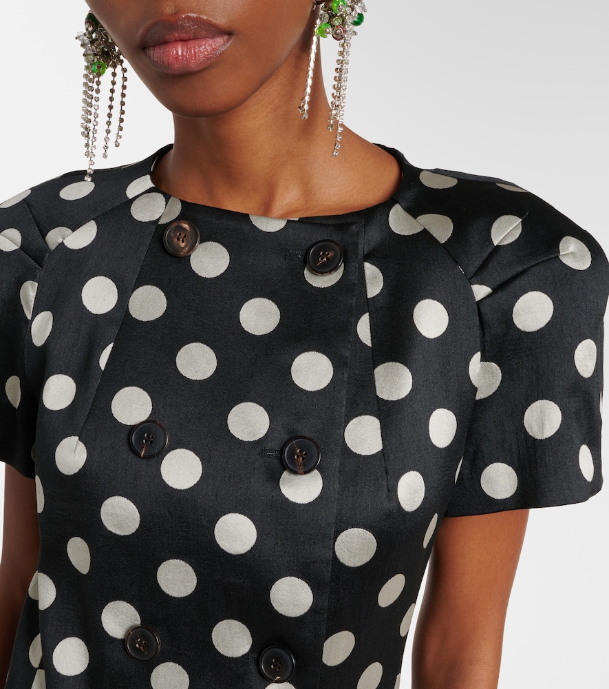 Polka-dot double-breasted blazer