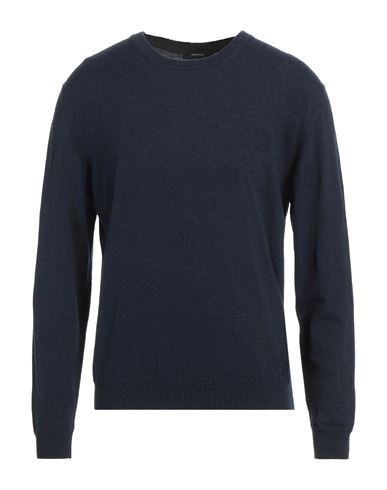 Alpha Studio Man Sweater Midnight blue Size L Viscose, Nylon, Wool, Cashmere, Polyester