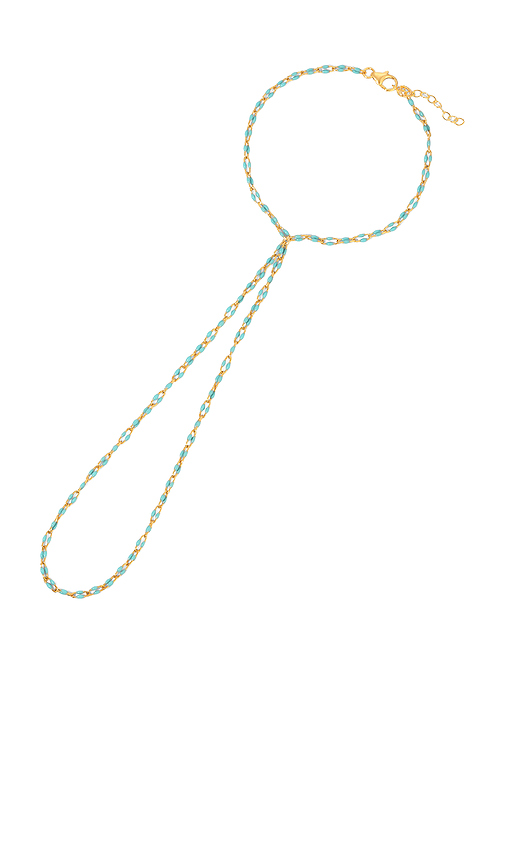 NAiiA x REVOLVE Turquoise Link Hand Chain in Tea
