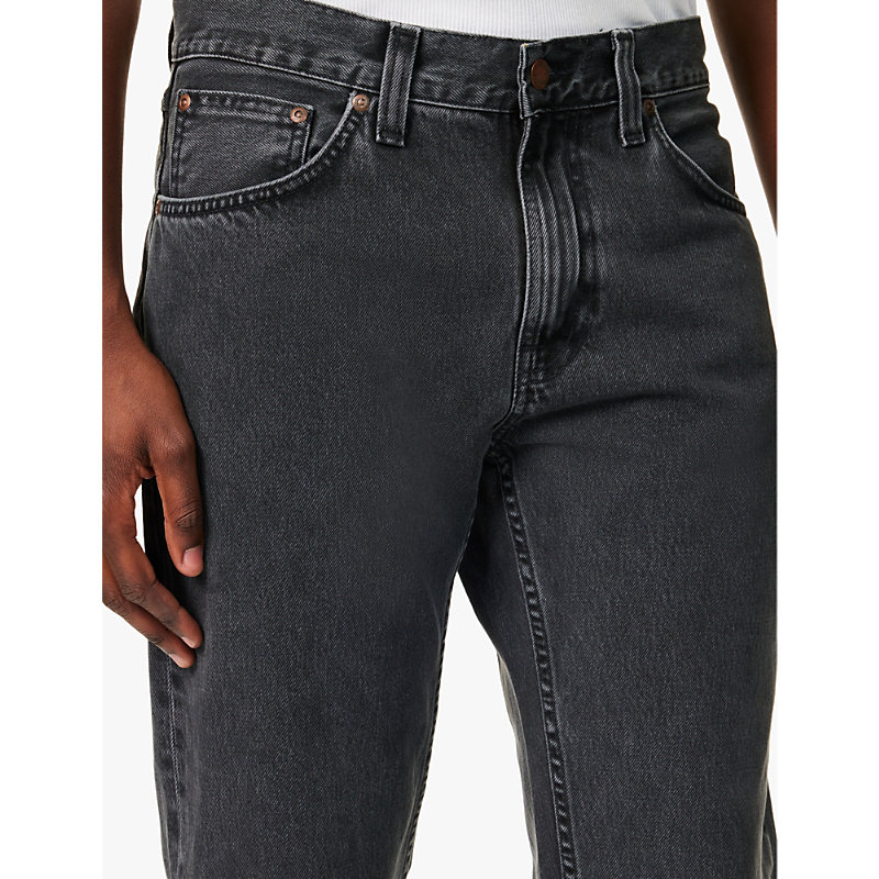 Mens Black Cliffs Gritty Jackson Brand-tab Straight-leg Regular-fit Denim