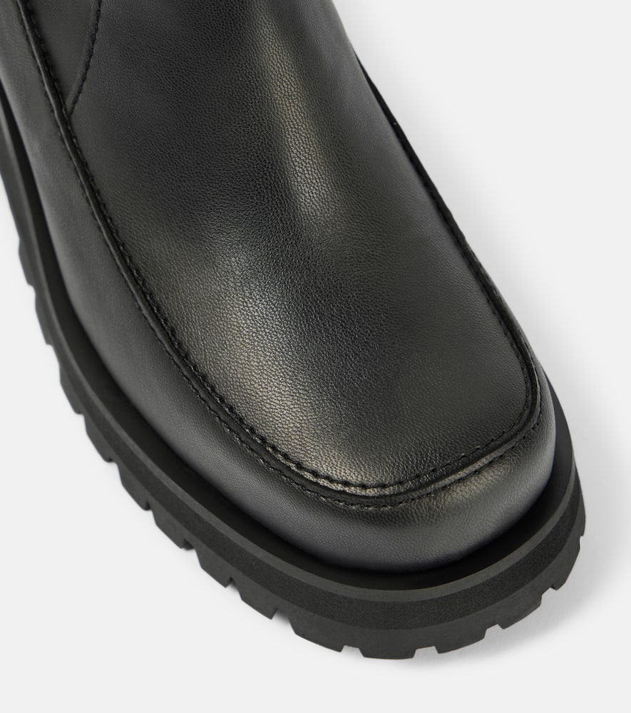 Faux leather ankle boots