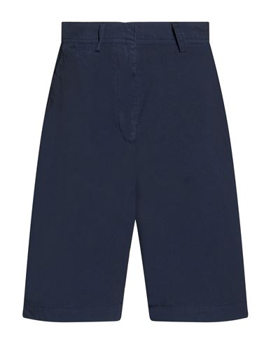 Woman Shorts & Bermuda Shorts Navy Size 12 Cotton, Elastane
