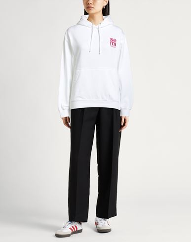 Woman Sweatshirt White Size M Cotton, Polyester