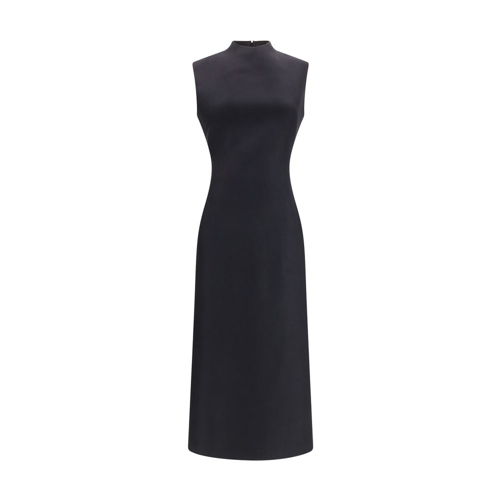 Virgin Wool Midi Dress — Black