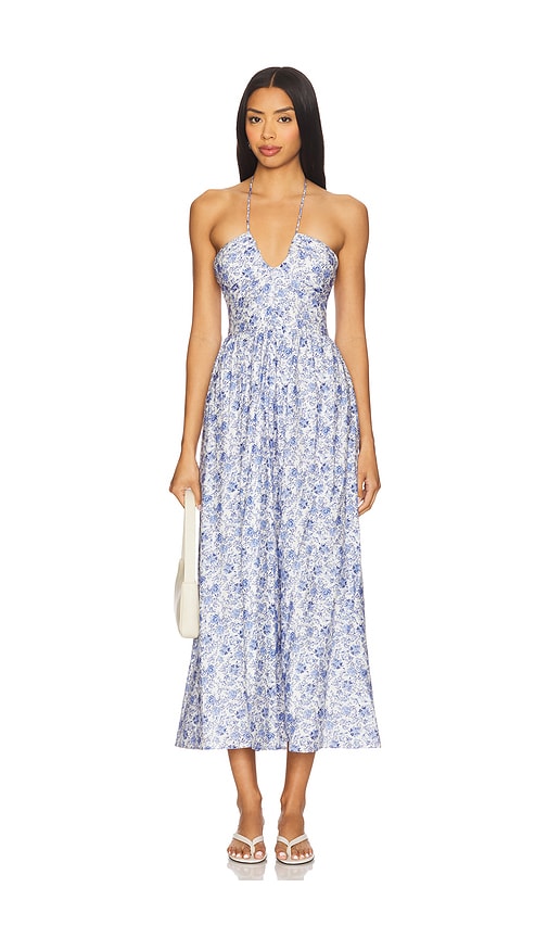 MINKPINK ROBE DÉBARDEUR MIDI EVELYN en Blue.  M. Also en