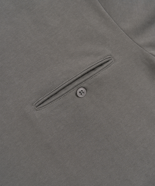 Slim Crop Button Half T-Shirt