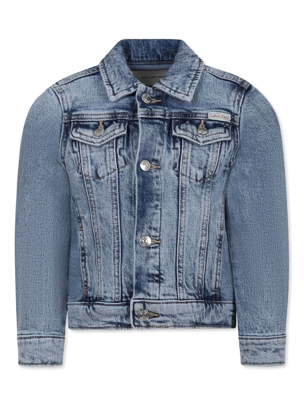 Logo-patch denim jacket - Blue