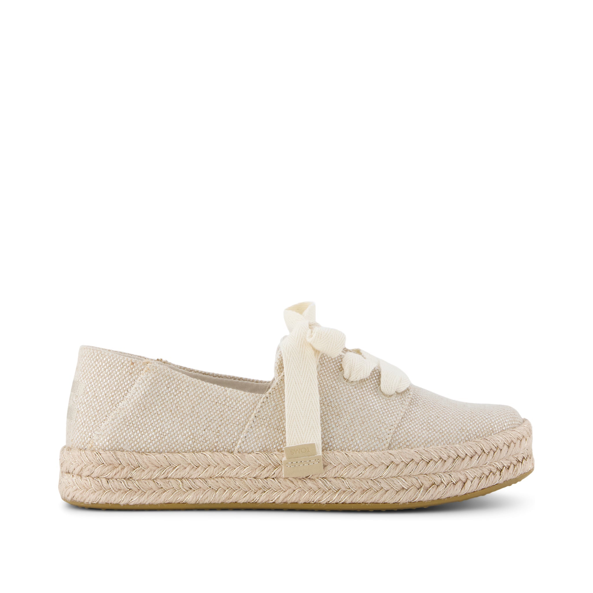 Women's Carolina Lace-Up Espadrille Champagne Glimmer Canvas