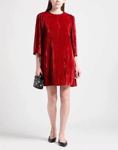 Crochè Woman Mini dress Rust Size S Polyester