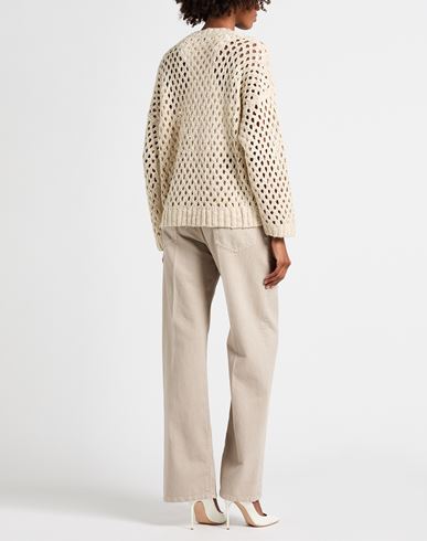 Woman Sweater Beige Size 3XL Silk, Linen, Polyamide, Polyester