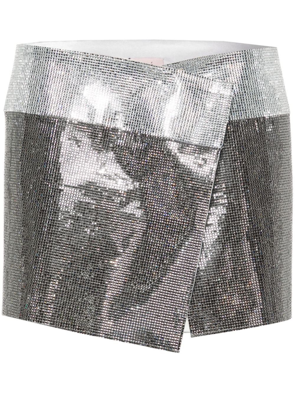 Rhinestone-embellished mini skirt - Silver