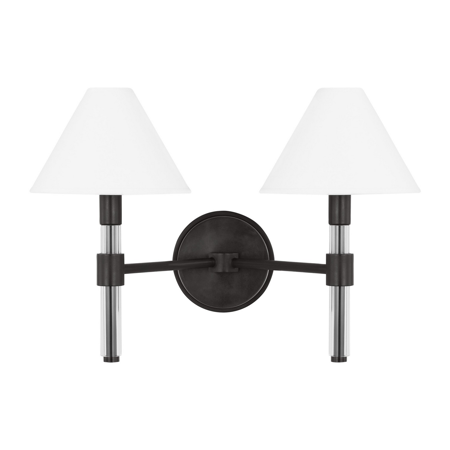 Robert 2-Light Bathroom Vanity Light in Aged Iron