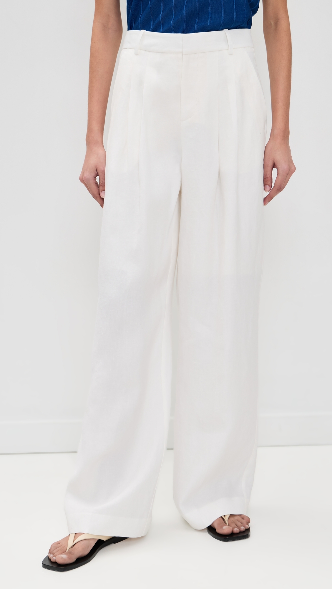 The Linen Belted Trousers White