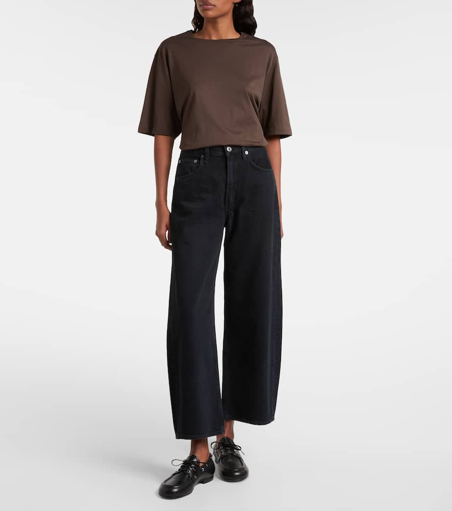 Low Curve cropped mid-rise barrel-leg jeans
