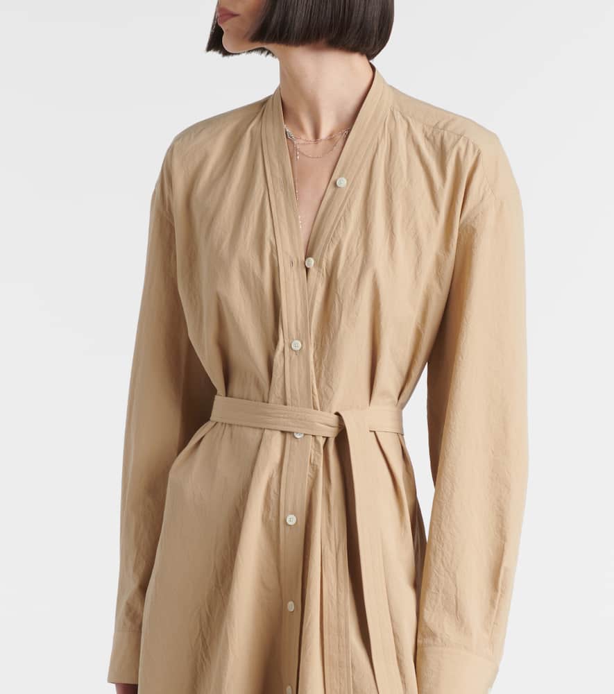 Belted cotton shirt dress