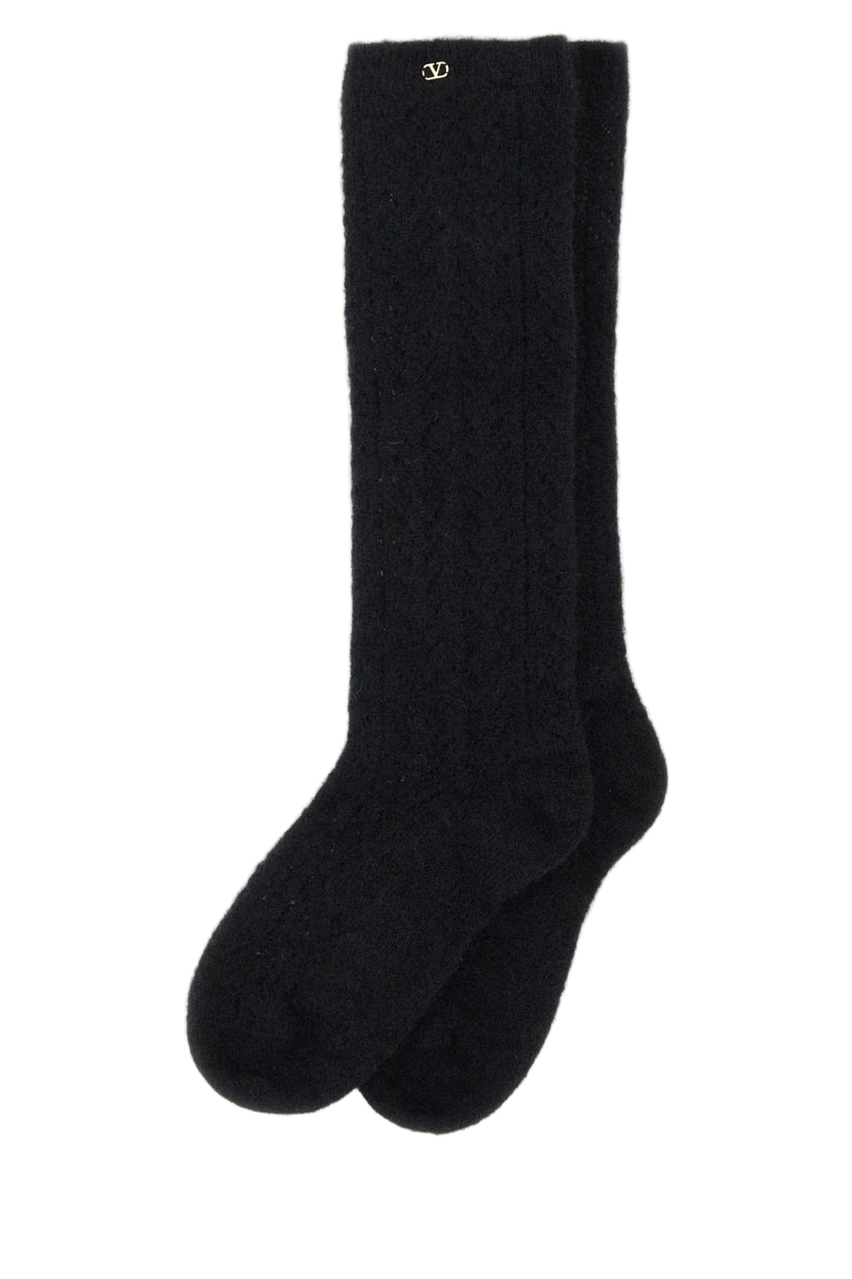 Mohair-Blend Crew Socks — Black