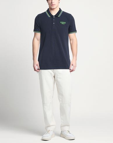 Man Polo shirt Midnight blue Size L Cotton