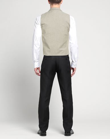 Man Tailored Vest Dark green Size 38 Linen