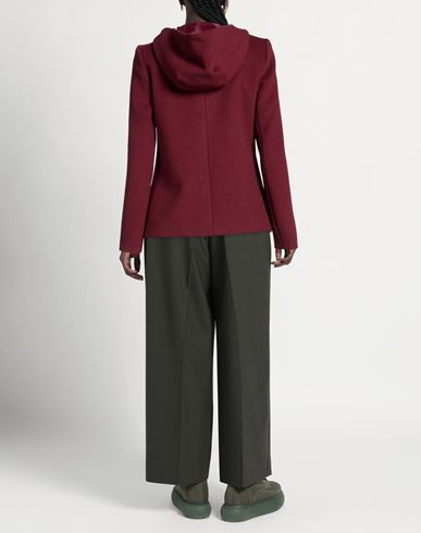 Woman Coat Burgundy Size 12 Viscose, Polyester