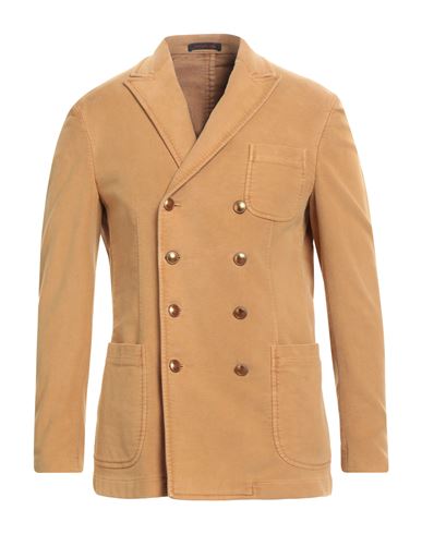 Man Blazer Camel Size 36 Cotton, Elastane