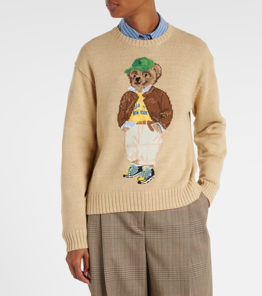 Polo Bear intarsia cotton sweater