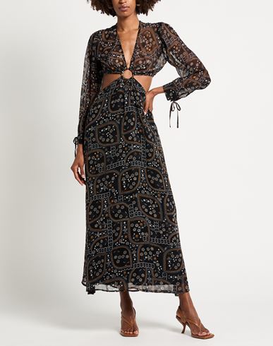 Woman Maxi dress Black Size 10 Viscose