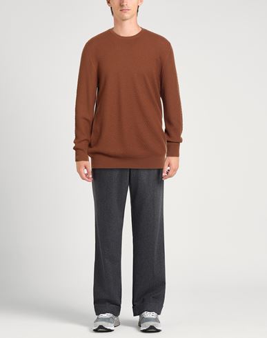 Man Sweater Tan Size 46 Virgin Wool