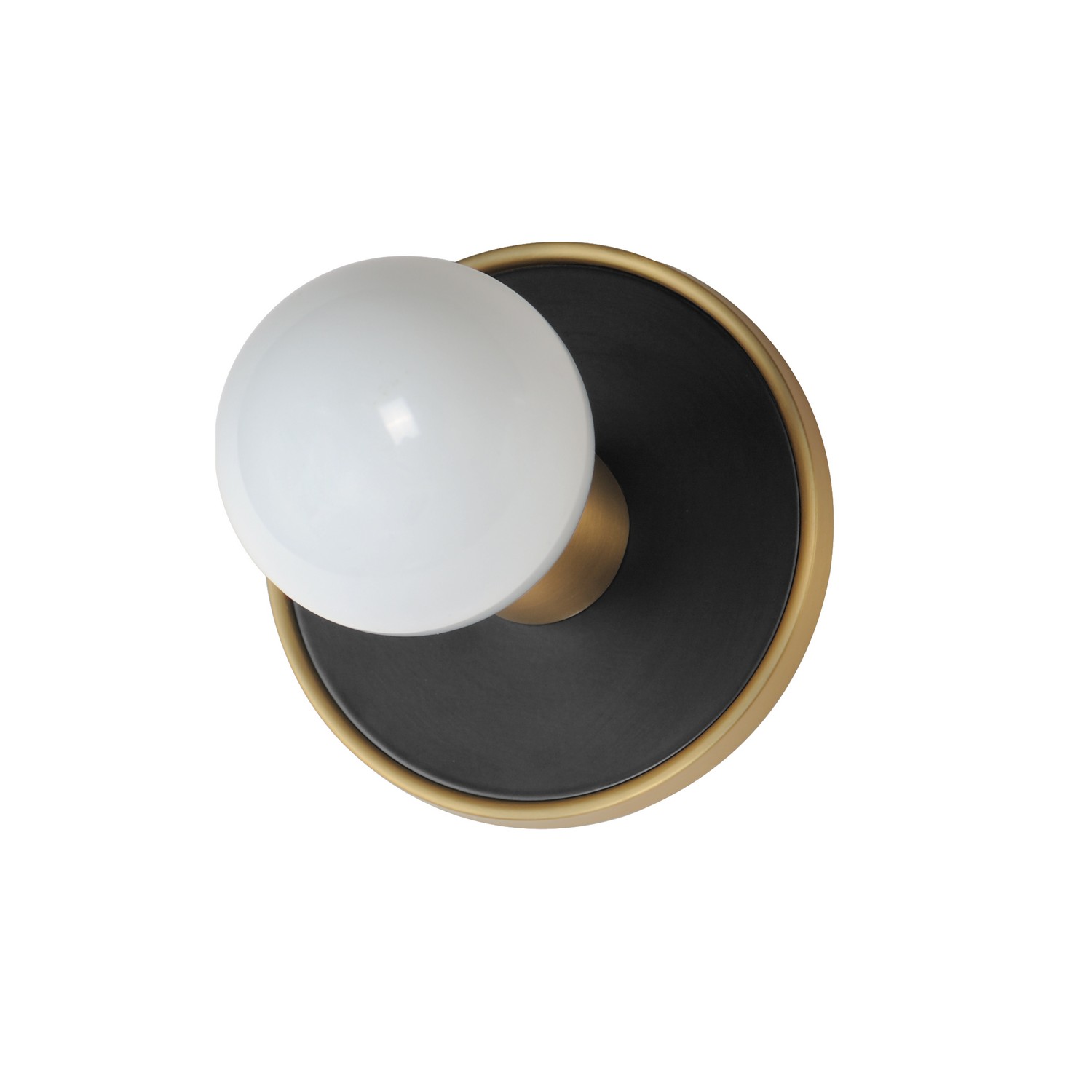 Hollywood 1-Light LED Wall Sconce in Black with Natural Aged Bra