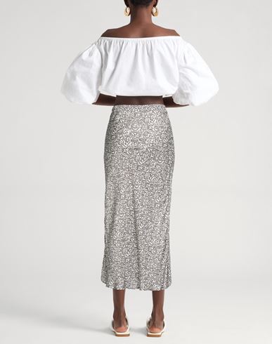 Woman Midi skirt Grey Size 10 Viscose