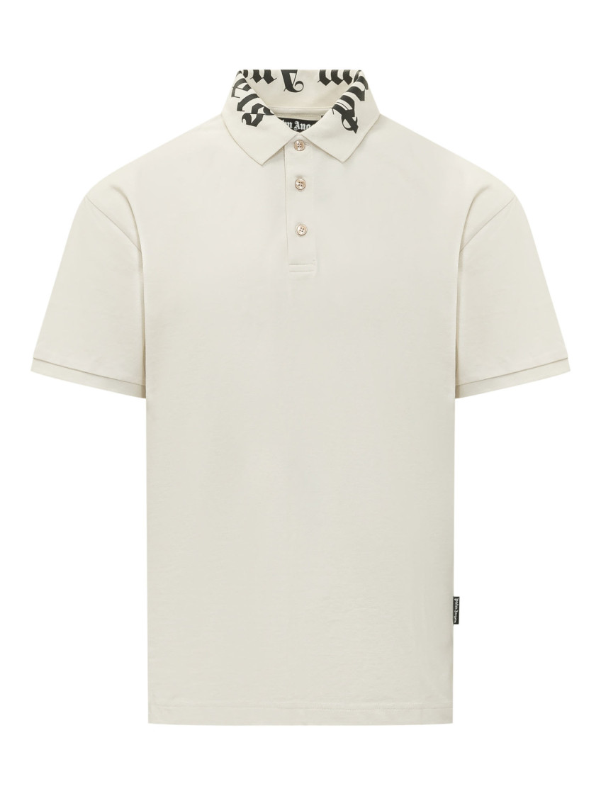 White Solid Shirt Collar Polo