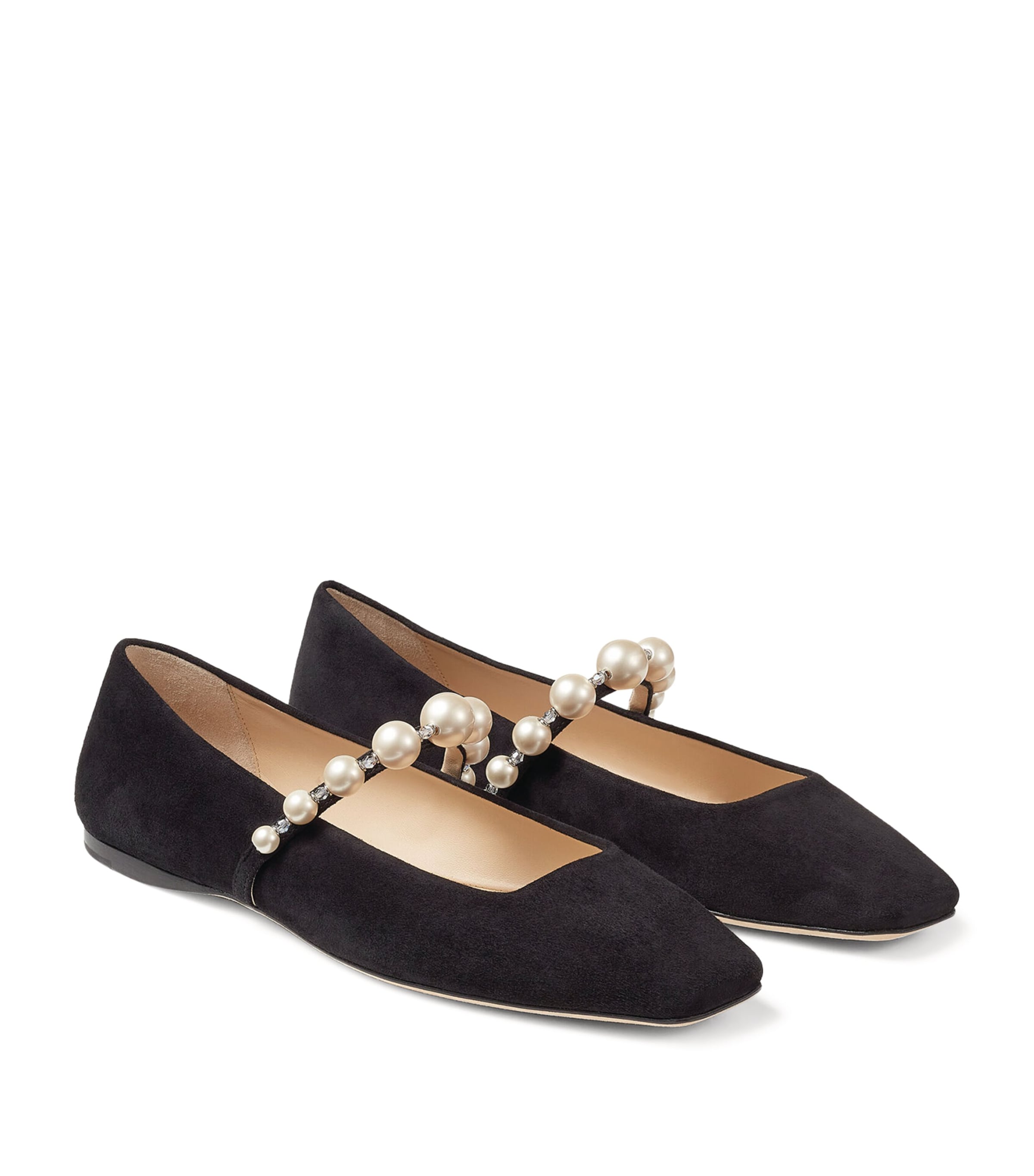 Ade Embellished Suede Ballerina Flats
