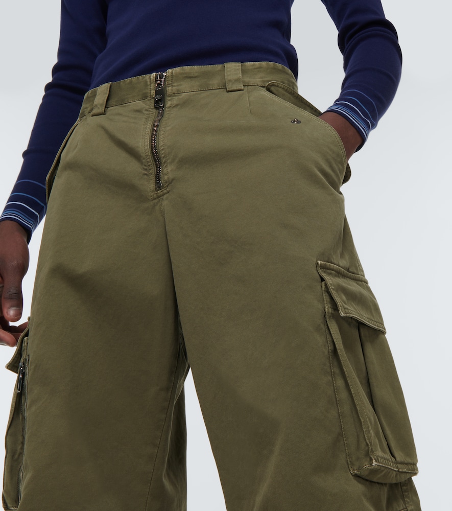 High-rise cotton cargo pants