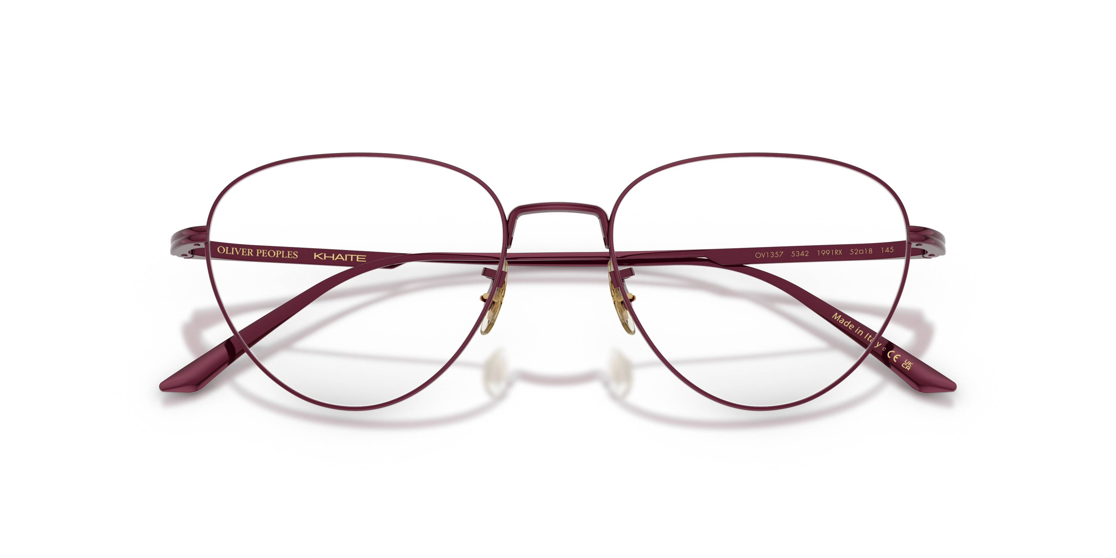 Oliver Peoples Damen Oliver Peoples OV1357 1991RX 5342 Optische Fassungen Metall Violett Transparent Pantos Norma