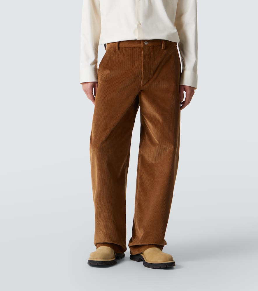 Cotton corduroy wide-leg pants