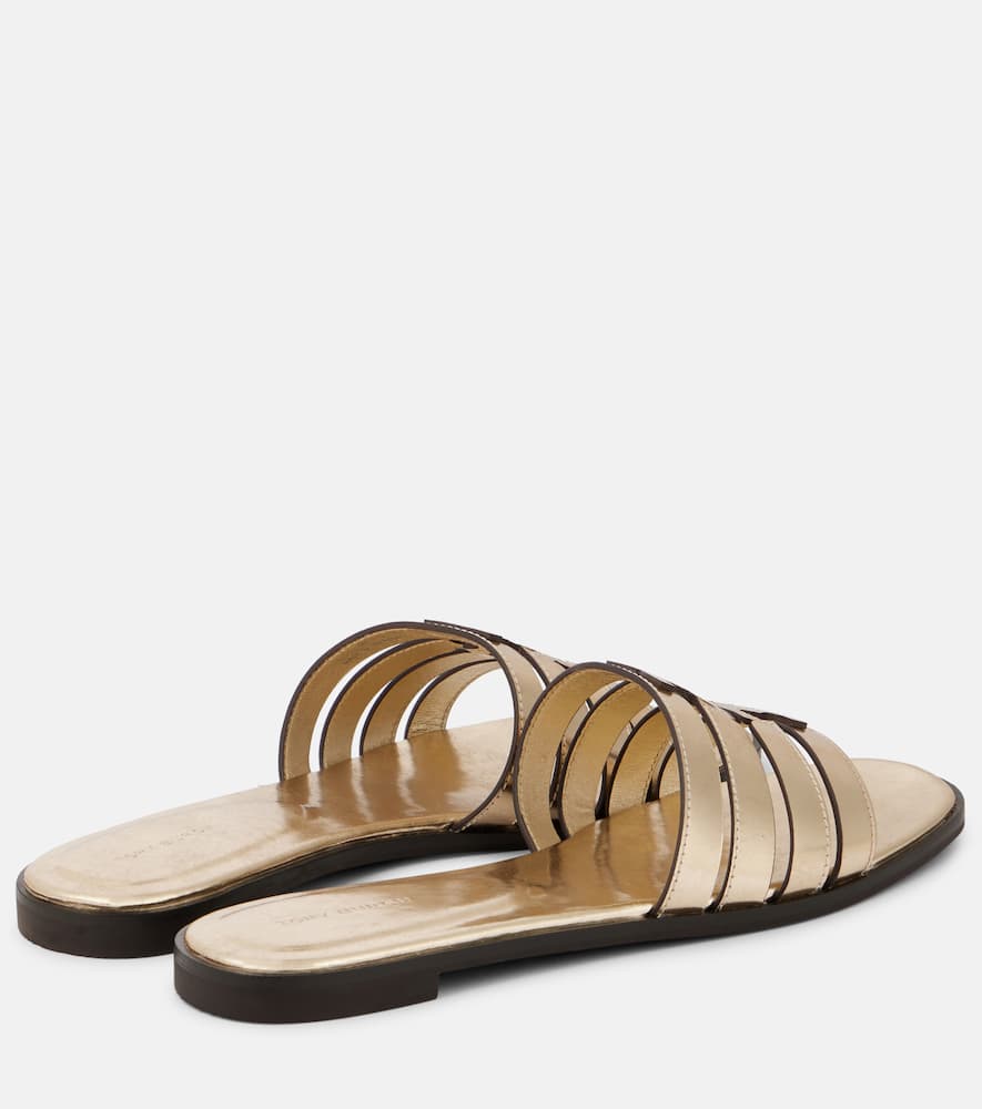 Tory Burch Ines metallic leather slides
