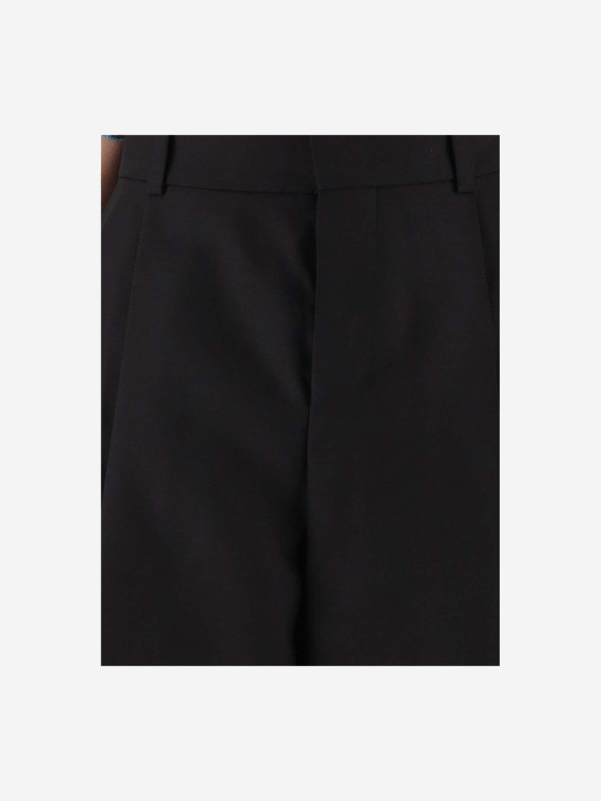 Curzio Cotton And Wool Black Trousers