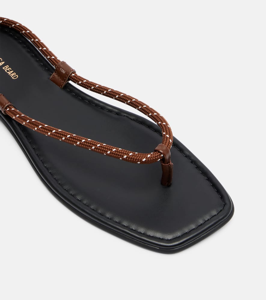 Carmina leather-trimmed thong sandals