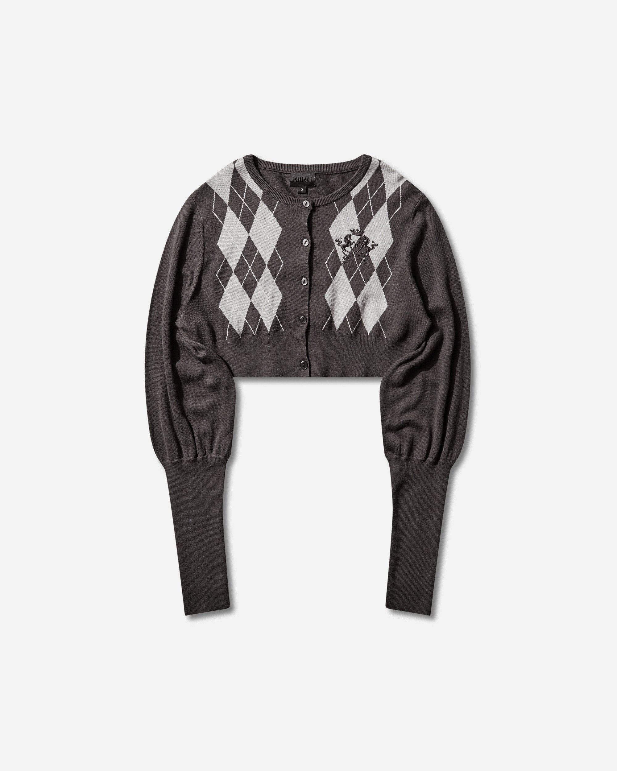 Women s Bubble Cardigan Grey Argyle