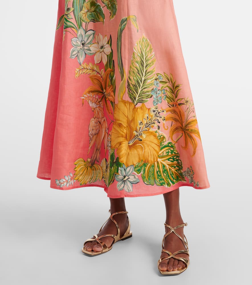Alémais Anika floral linen maxi dress