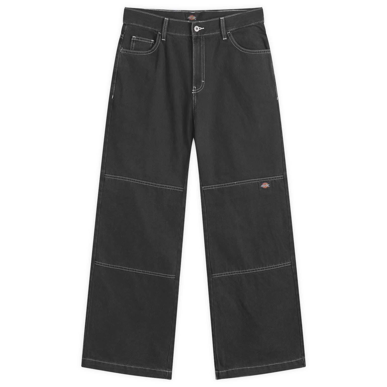 Men's Denim Double Knee Pants in Black Wash