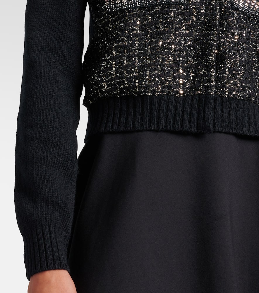 Sequined wool cardigan